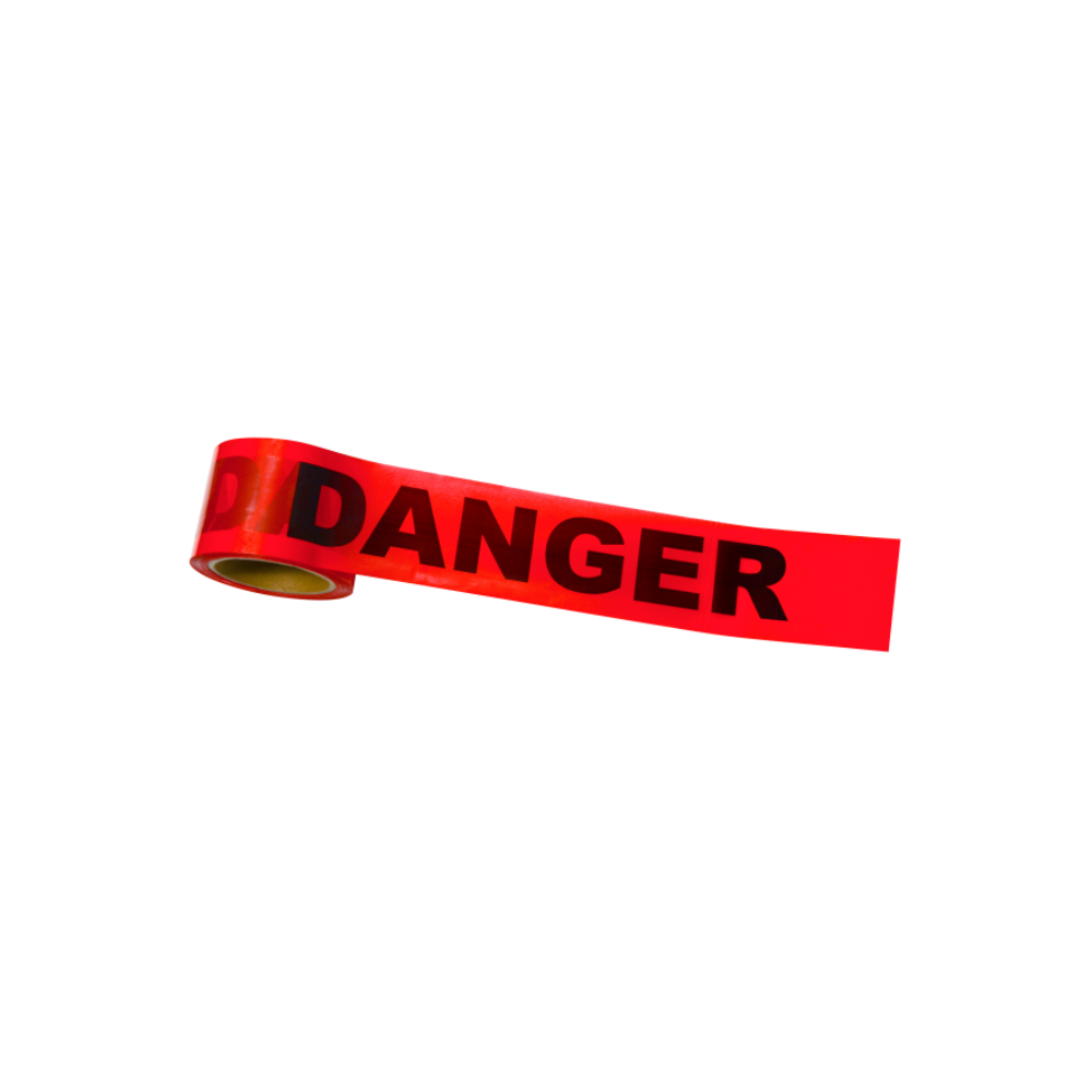 Johnson Red "Danger" tape 3 in. x 1000 ft. from GME Supply